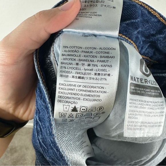 Levi’s Women’s Premium Medium Wash Ribcage Straight Button Fly Jeans Size 24 - Picture 7 of 8